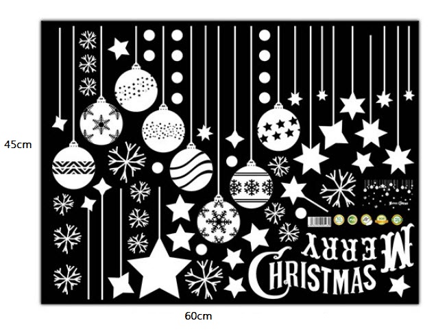 Merry Christmas & sao 5 cánh (nền trắng đục)